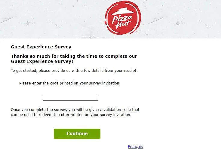 Pizzahutlistens.ca survey page